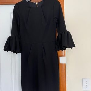 Betsy & Adam black dress bell sleeves